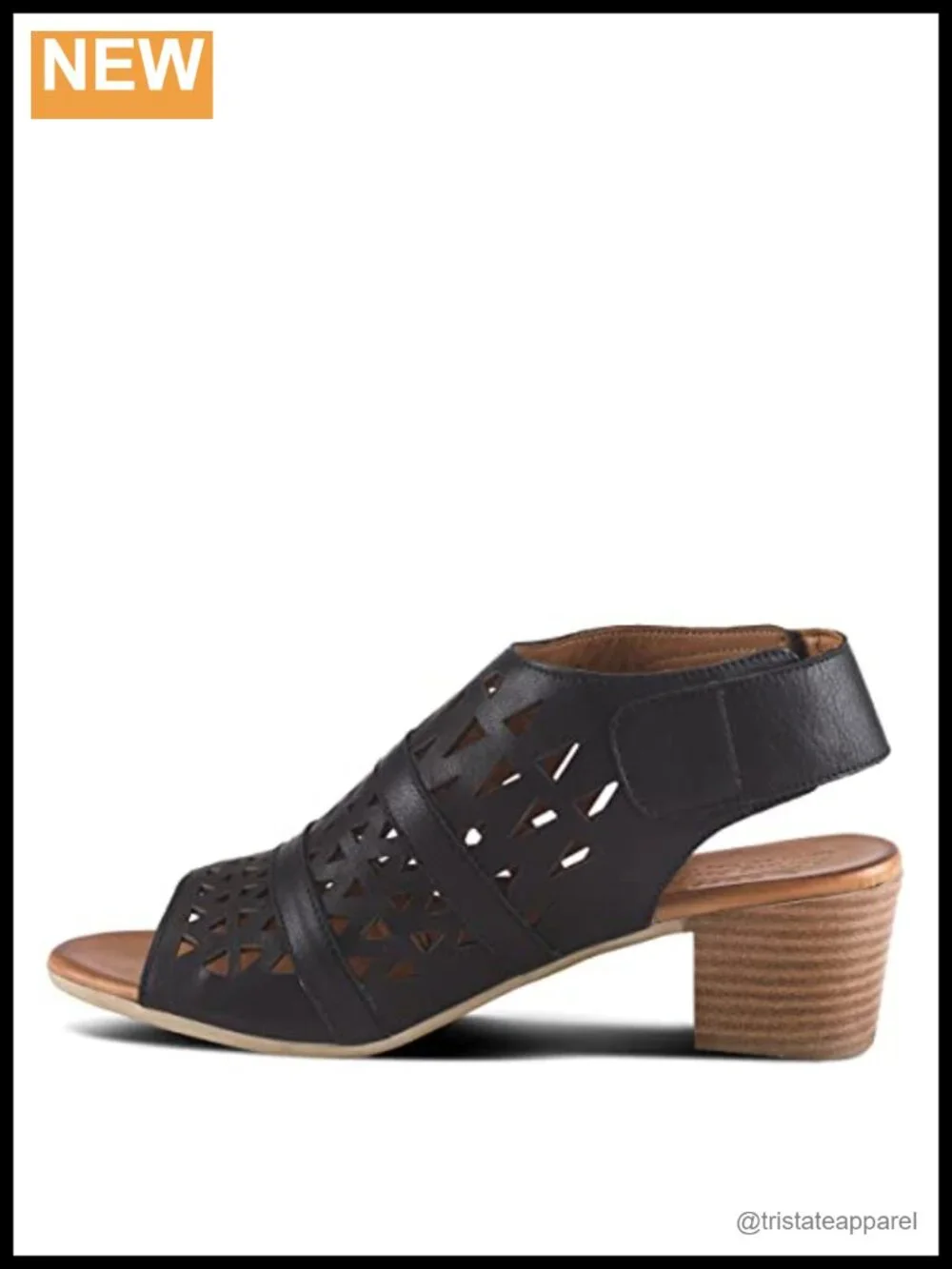 Spring Step Dorotha Leather Platform Wedge Sandals Hook-and-Loop Ankle Strap